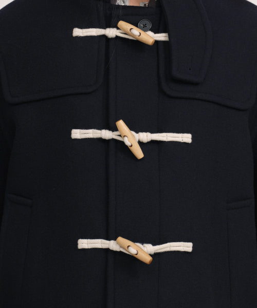 WOMENS WOOL BLEND SHORT DUFFLE COAT #韓韶禧同款! - 3 COLORS NAVY