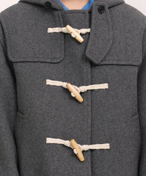 WOMENS WOOL BLEND SHORT DUFFLE COAT #韓韶禧同款! - 3 COLORS GREY