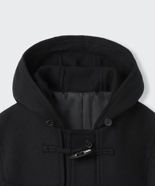 WOMENS WOOL BLEND SHORT DUFFLE COAT #韓韶禧同款! - 3 COLORS BLACK