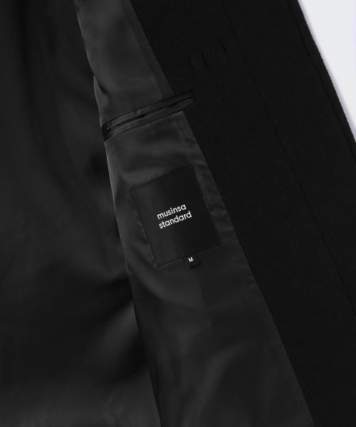 WOMENS WOOL BLEND SHORT DUFFLE COAT #韓韶禧同款! - 3 COLORS BLACK
