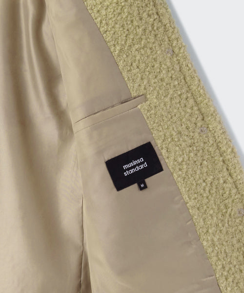 WOMENS WOOL BLEND BOUCLE TWEED JACKET #韓韶禧同款! - 3 COLORS KHAKI