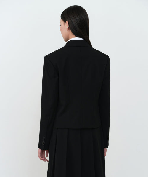 WOMENS 4-BUTTON SHORT BLAZER #韓韶禧同款! - 3 COLORS BLACK