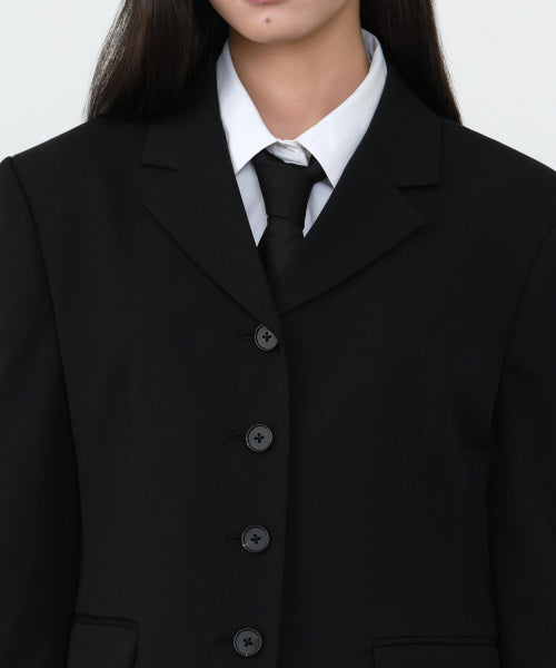 WOMENS 4-BUTTON SHORT BLAZER #韓韶禧同款! - 3 COLORS BLACK