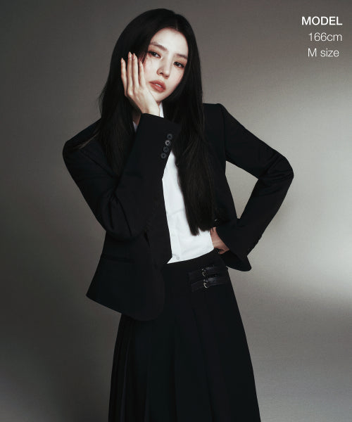 WOMENS 4-BUTTON SHORT BLAZER #韓韶禧同款! - 3 COLORS BLACK