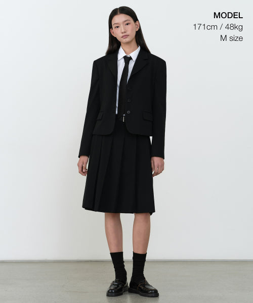 WOMENS 4-BUTTON SHORT BLAZER #韓韶禧同款! - 3 COLORS BLACK