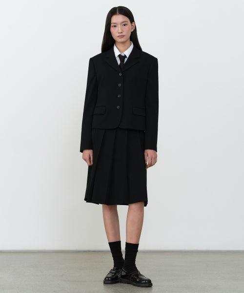 WOMENS 4-BUTTON SHORT BLAZER #韓韶禧同款! - 3 COLORS BLACK