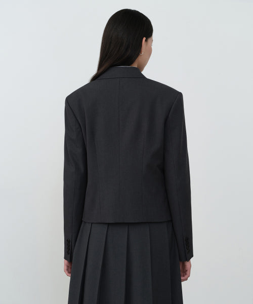 WOMENS 4-BUTTON SHORT BLAZER #韓韶禧同款! - 3 COLORS GREY
