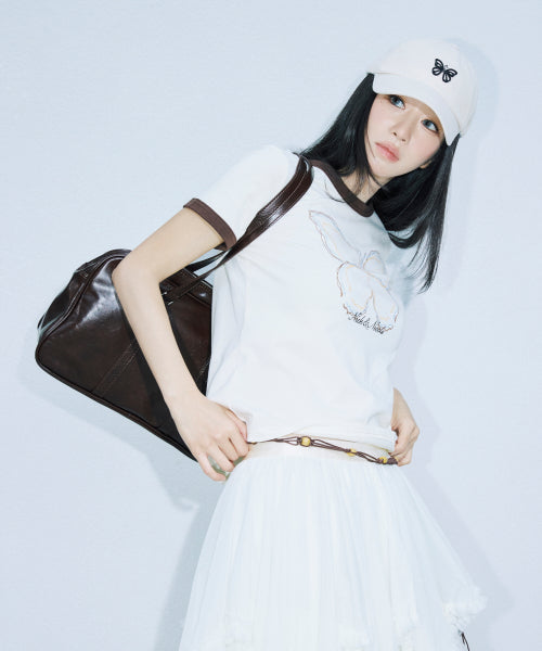 CRYSTAL LEATHER BOSTON BAG #徐睿知同款! - 5 COLORS BROWN