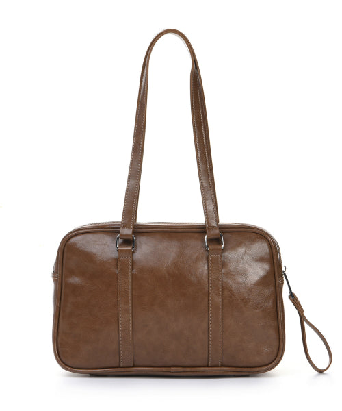 CRYSTAL LEATHER BOSTON BAG #徐睿知同款! - 5 COLORS CAMEL