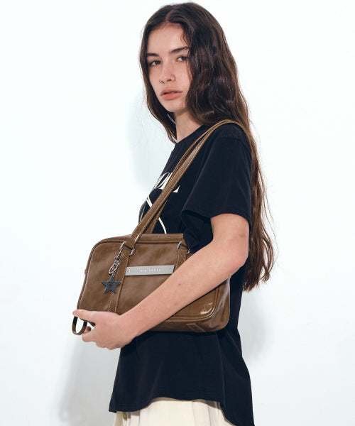 CRYSTAL LEATHER MINI BOSTON BAG #徐睿知同款! - 4 COLORS CAMEL