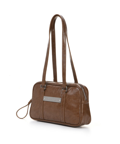 CRYSTAL LEATHER MINI BOSTON BAG #徐睿知同款! - 4 COLORS CAMEL