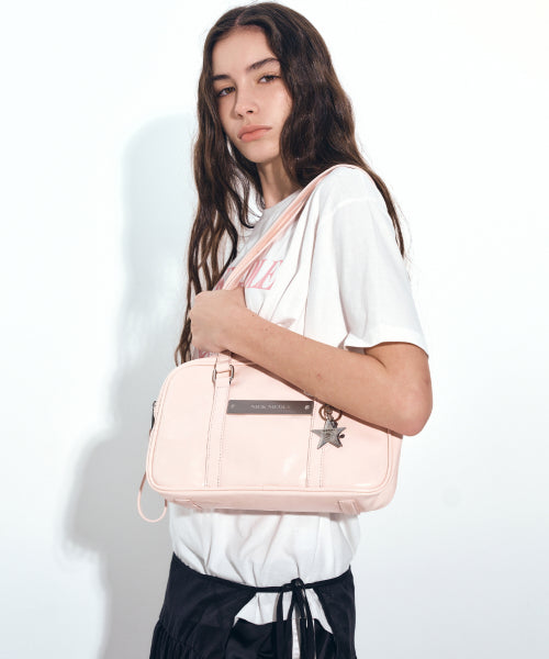 CRYSTAL LEATHER MINI BOSTON BAG #徐睿知同款! - 4 COLORS PINK