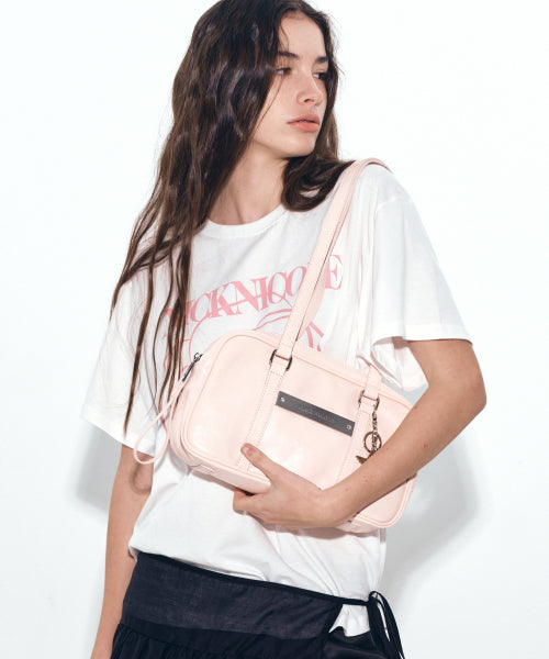 CRYSTAL LEATHER MINI BOSTON BAG #徐睿知同款! - 4 COLORS PINK