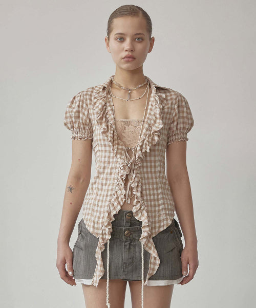 COTTAGE OPEN BLOUSE - 2 COLORS AS SHOWN