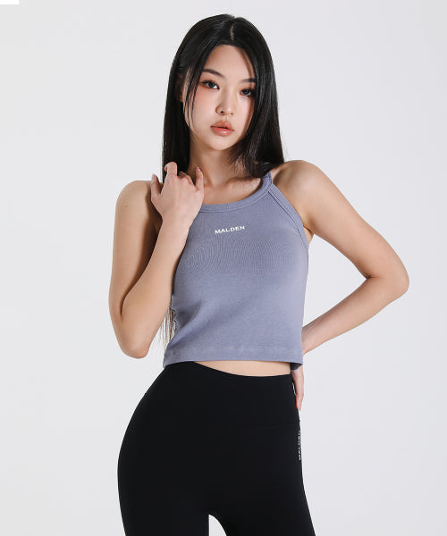 RIBBED HALTER NECK SLEEVELESS - 3 COLORS BLACK