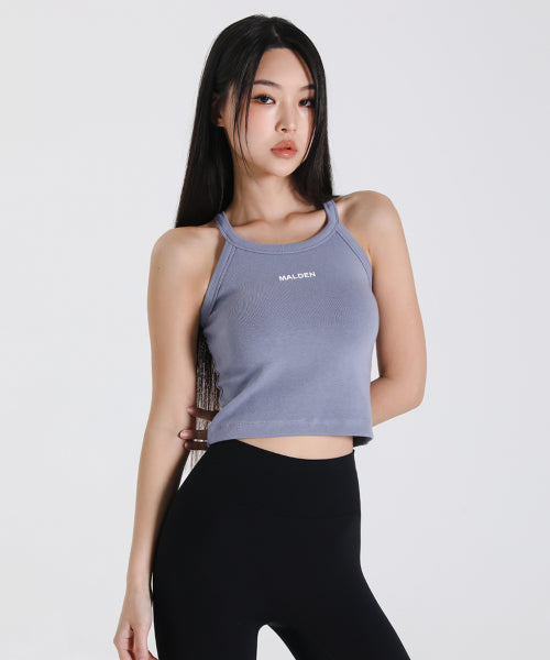 RIBBED HALTER NECK SLEEVELESS - 3 COLORS BLACK