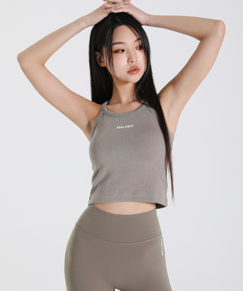 RIBBED HALTER NECK SLEEVELESS - 3 COLORS BLACK