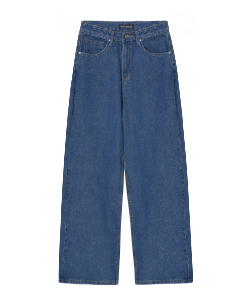 NICOLE ROSE PRINTING MINIMAL DENIM PANTS #徐睿知同款! BLUE
