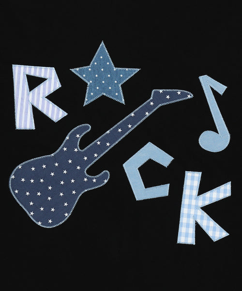 ROCK STAR APPLIQUE TEE BLACK