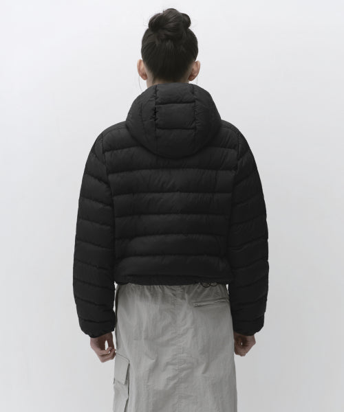 WOMENS HOODED LIGHT DOWN JACKET #韓韶禧同款! - 6 COLORS BLACK