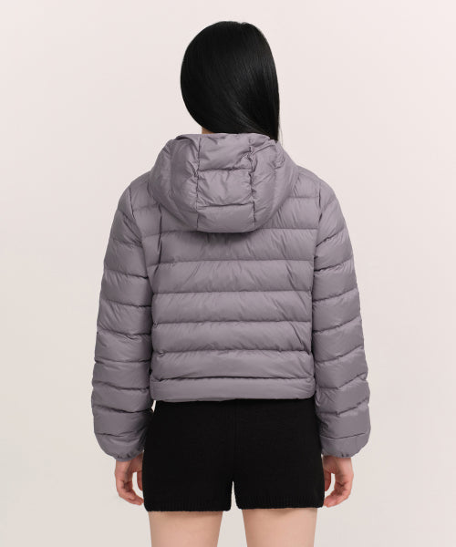 WOMENS HOODED LIGHT DOWN JACKET #韓韶禧同款! - 6 COLORS GREY