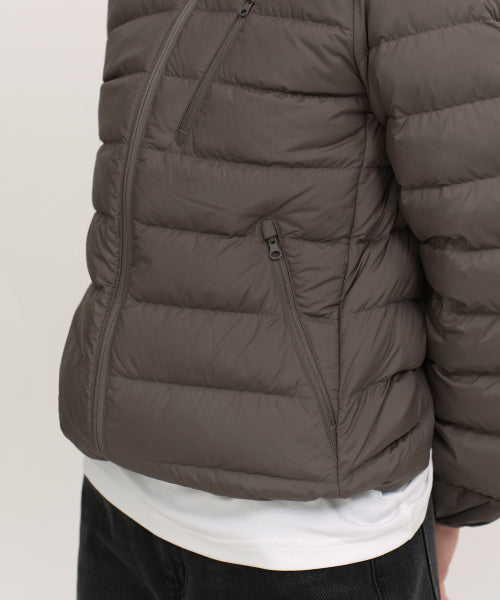 WOMENS HOODED LIGHT DOWN JACKET #韓韶禧同款! - 6 COLORS BROWN