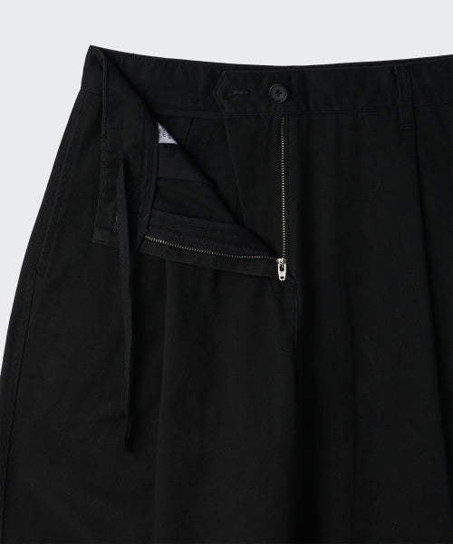 WOMENS DEEP TUCK EXTRA WIDE CHINO PANTS #韓韶禧同款! - 3 COLORS BLACK