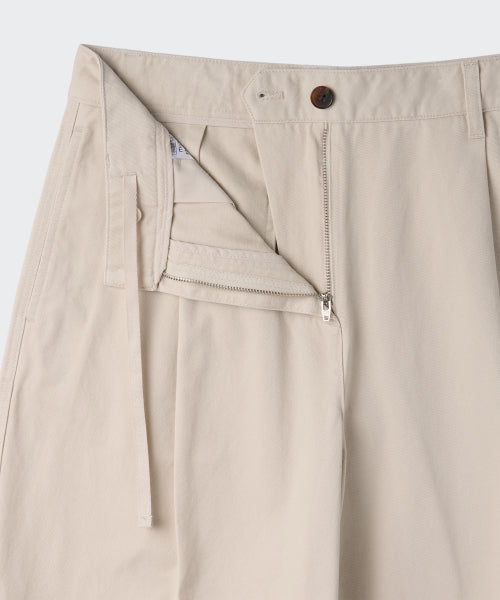 WOMENS DEEP TUCK EXTRA WIDE CHINO PANTS #韓韶禧同款! - 3 COLORS CREAM