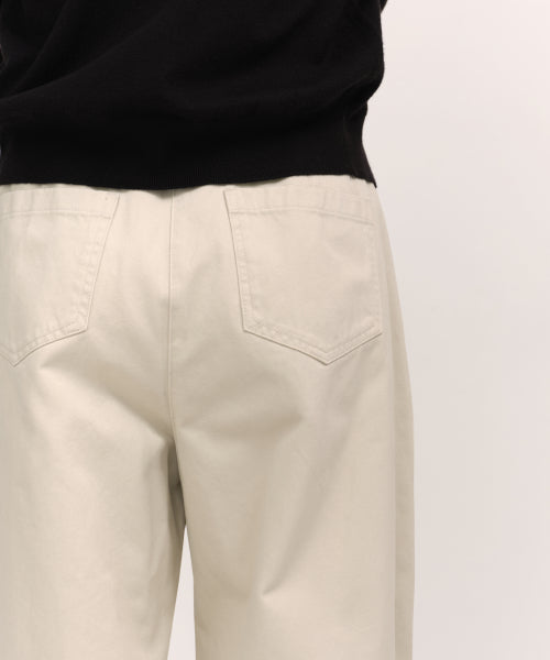 WOMENS DEEP TUCK EXTRA WIDE CHINO PANTS #韓韶禧同款! - 3 COLORS CREAM