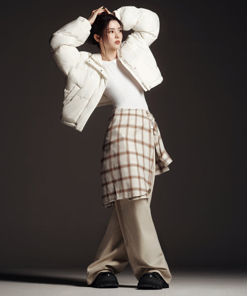 WOMENS DEEP TUCK EXTRA WIDE CHINO PANTS #韓韶禧同款! - 3 COLORS CREAM