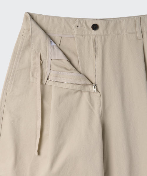 WOMENS DEEP TUCK EXTRA WIDE CHINO PANTS #韓韶禧同款! - 3 COLORS BEIGE