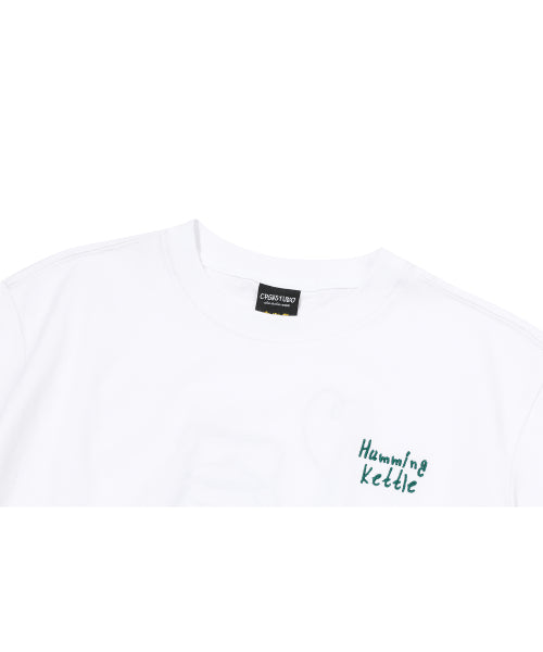 EMBROIDERY CROP SHORT SLEEVE TEE - 2 COLORS WHITE