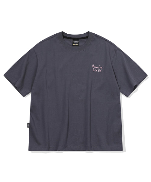 EMBROIDERY CROP SHORT SLEEVE TEE - 2 COLORS AS SHOWN