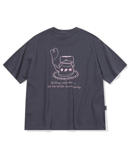 EMBROIDERY CROP SHORT SLEEVE TEE - 2 COLORS AS SHOWN