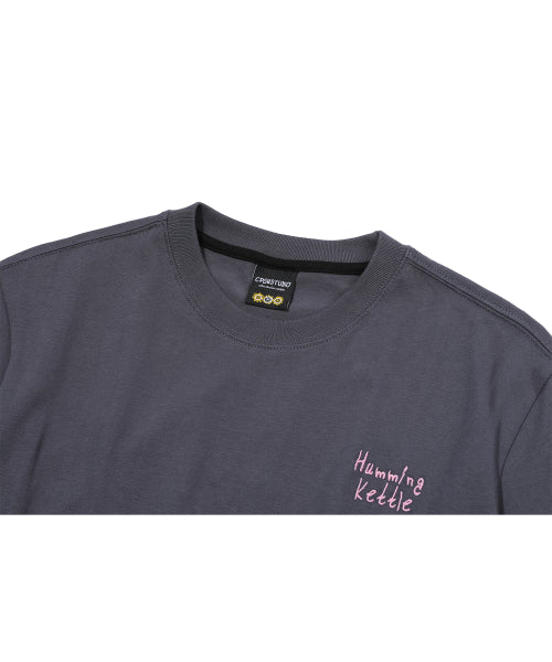 EMBROIDERY CROP SHORT SLEEVE TEE - 2 COLORS AS SHOWN