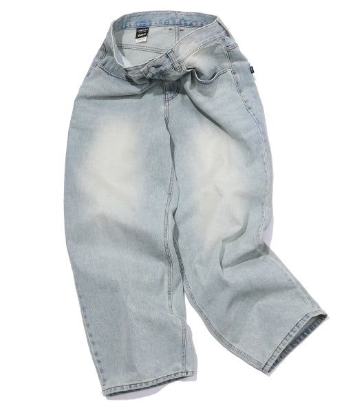 WIDE DENIM PANTS - 3 COLORS BLUE
