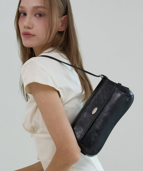 RONA FLAP SHOULDER BAG - 3 COLORS BLACK