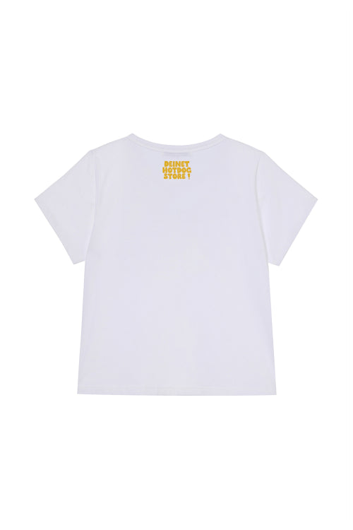 DEINET HOT DOG GRAPHICS T SHIRTS - 3 COLORS WHITE