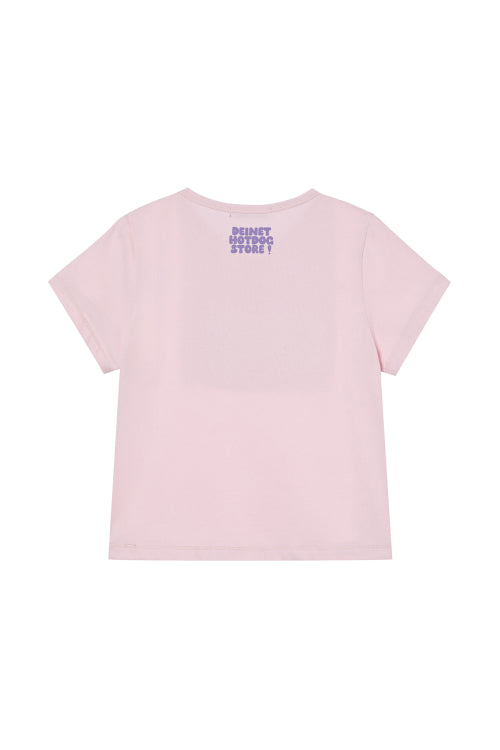 DEINET HOT DOG GRAPHICS T SHIRTS - 3 COLORS PINK