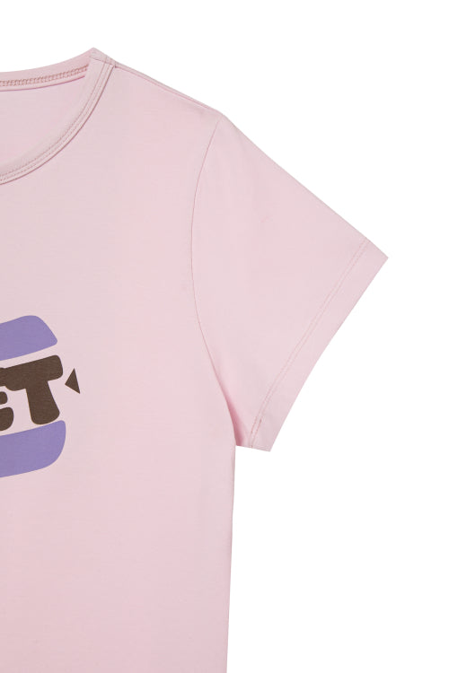 DEINET HOT DOG GRAPHICS T SHIRTS - 3 COLORS PINK