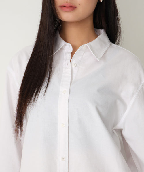 WOMENS RELAXED OXFORD SHIRT #韓韶禧同款! - 5 COLORS WHITE