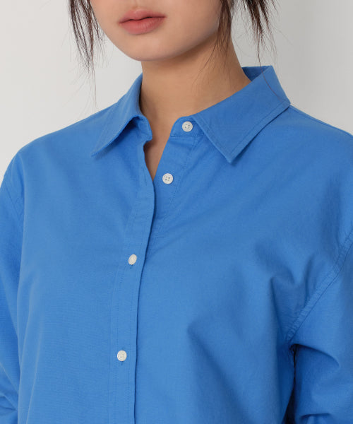 WOMENS RELAXED OXFORD SHIRT #韓韶禧同款! - 5 COLORS BLUE