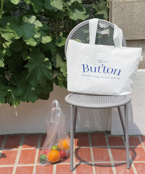 BUTTON LOGO ECO BAG - 2 COLORS BLUE