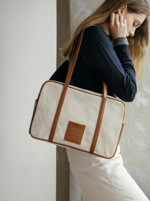 VOYAGE SQUARE SHOULDER BAG - 2 COLORS CAMEL