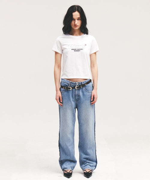 BAM SINGLE APPLIQUE TEE WHITE