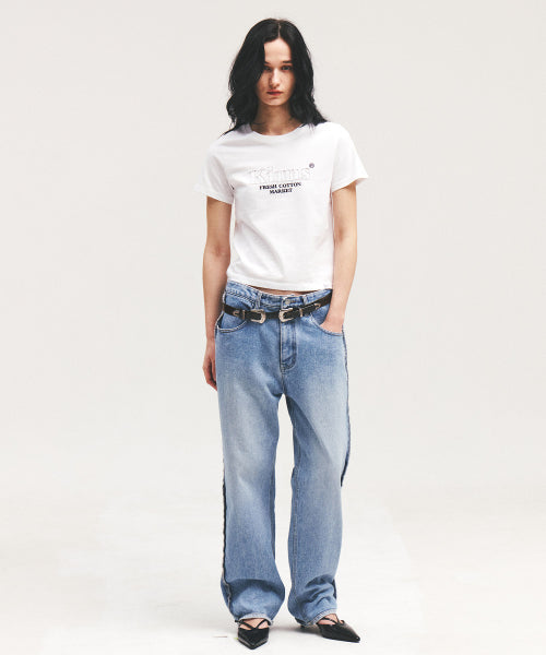 BAM SINGLE APPLIQUE TEE WHITE
