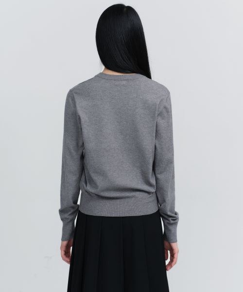 WOMEN'S ESSENTIAL V-NECK KNIT - 9 COLORS GREY