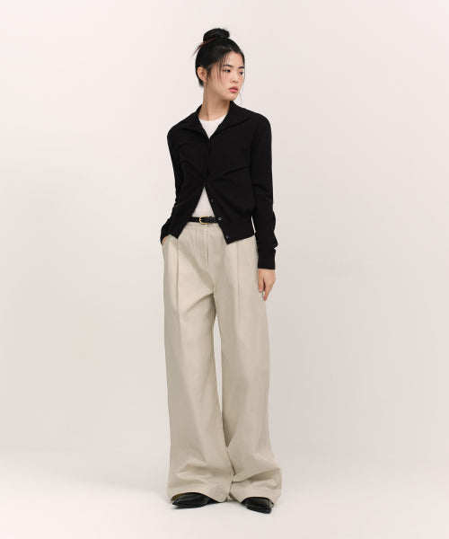 WOMENS ESSENTIAL HIGH NECK CARDIGAN #韓韶禧同款! - 4 COLORS BLACK