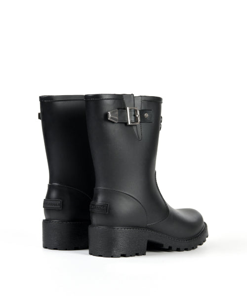 NICOLE BUCKLE SHORT RAIN BOOTS #徐睿知同款! BLACK
