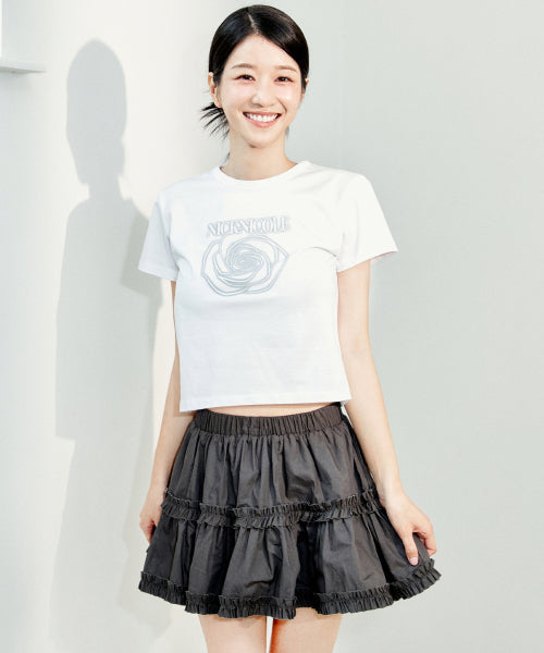 TRENDY RUFFLE MINI SKIRT #徐睿知同款! - 3 COLORS CHARCOAL